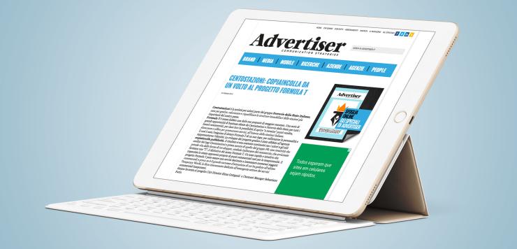 L'articolo di Advertiser riguardo al branding Cento Stazioni realizzato da copiaincolla