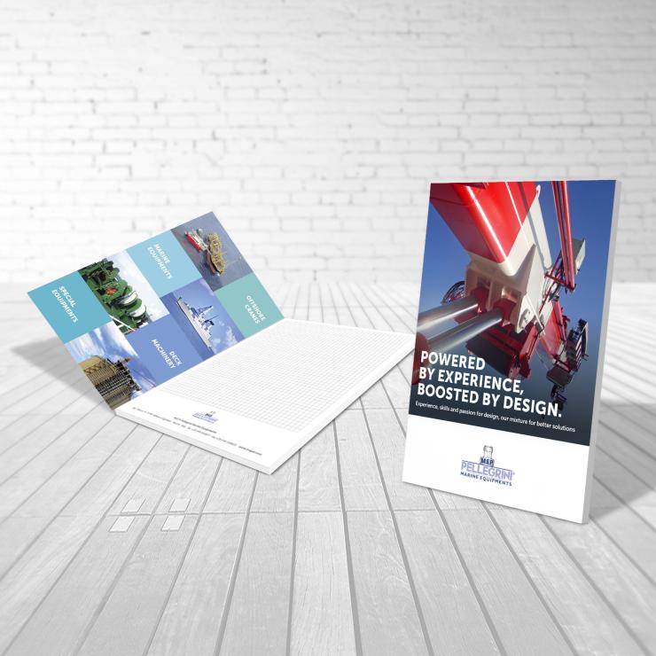 Bloc Notes realizzato dall'agenzia di pubblicità copiaincolla per MEP Marine Equipments Pellegrini