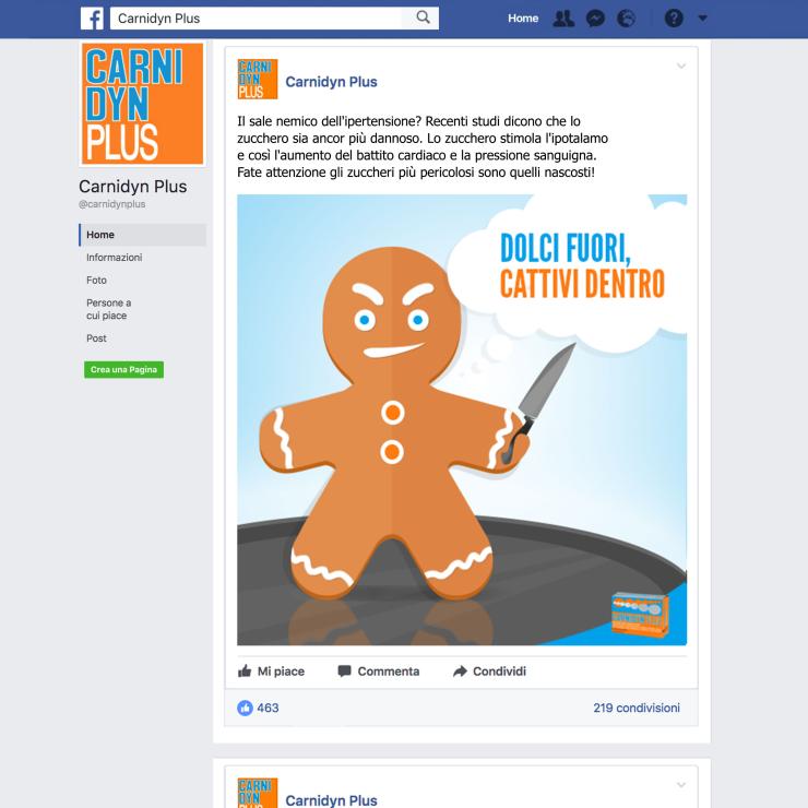 Post fanpage su Facebook per Carnidyn Plus - copiaincolla