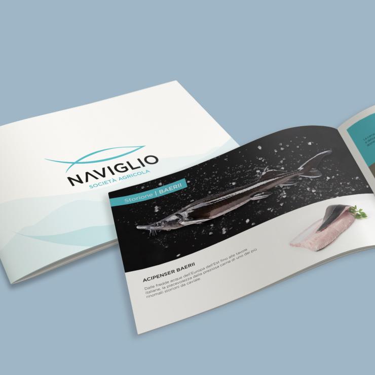 La brochure realizzata da copiaincolla per l'ittico Società Naviglio