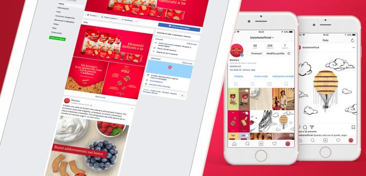 Una selezione dei contenuti creati per il social branding Bistefani.