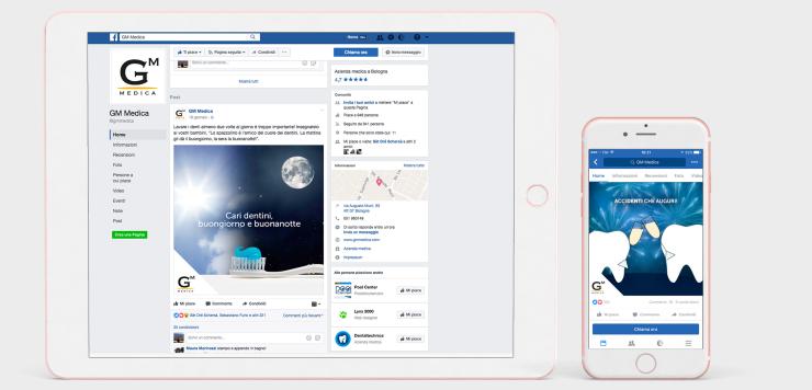 Post fanpage Facebook per studio dentistico GM Medica - copiaincolla