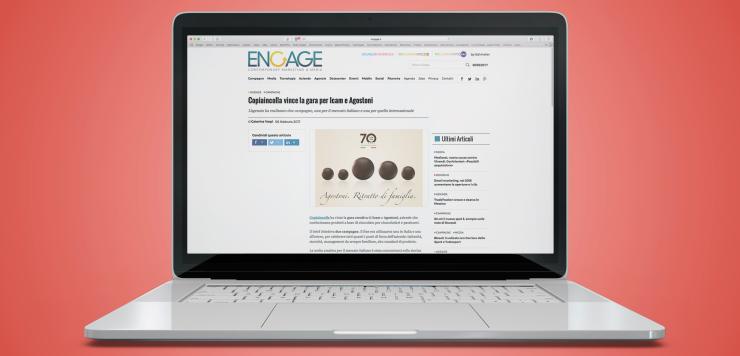 L'articolo di Engage riferito alla vittoria della gara creativa Icam da parte di copiaincolla