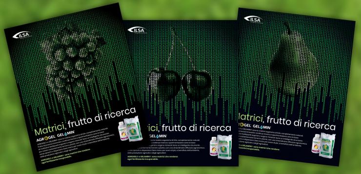 Il layout realizzato per la campagna stampa dei prodotti Agrogel e Gelamin