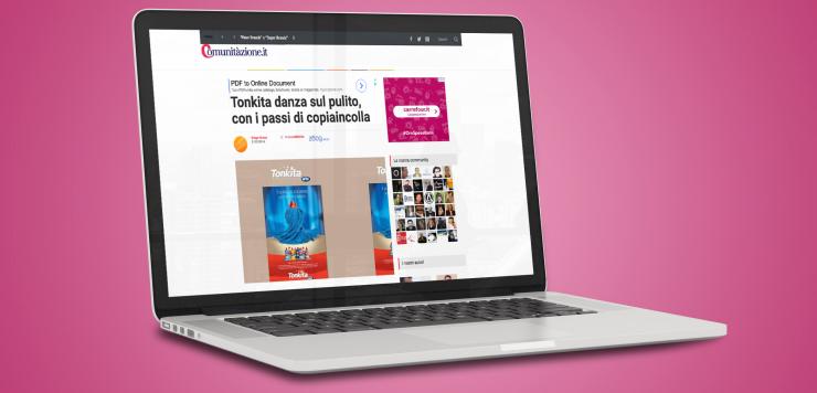 L'articolo di Comunitazione che parla della campagna copiaincolla per il nuovo mop Tonkita