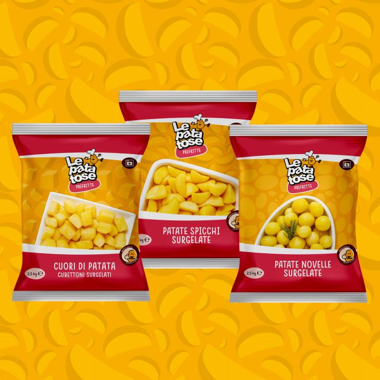 Il pack food realizzato in agenzia per le patate Agrifood