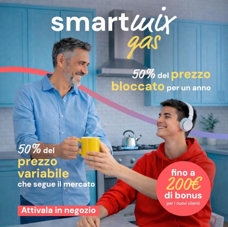 Il key-visual per Smart Mix, promo gas e luce di Enercom - copiaincolla