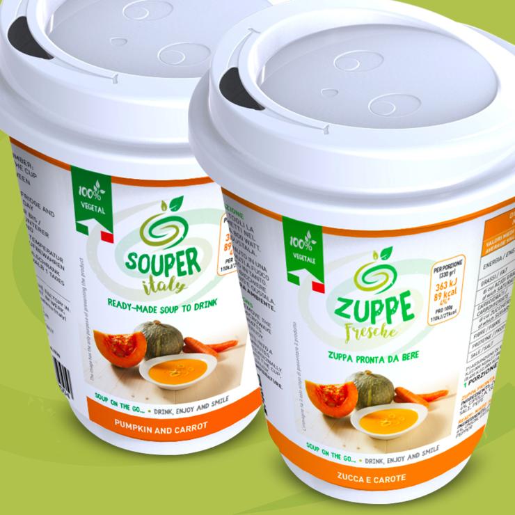 Il packaging studiato per le nuove Zuppe Fresche