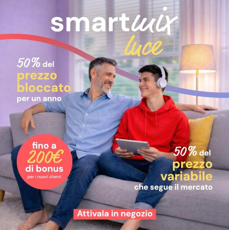 Il key-visual per Smart Mix, promo gas e luce di Enercom - copiaincolla
