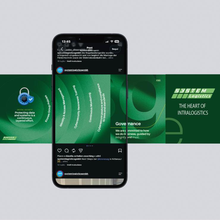 Carosello Instagram sulla cyber security per System Logistics - copiaincolla