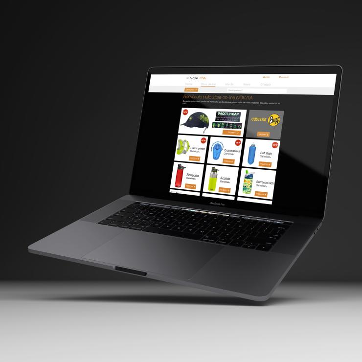 Home del sito web E-commerce per l'abbigliamento tecnico sportivo e outdoor dell'azienda Nov.Ita