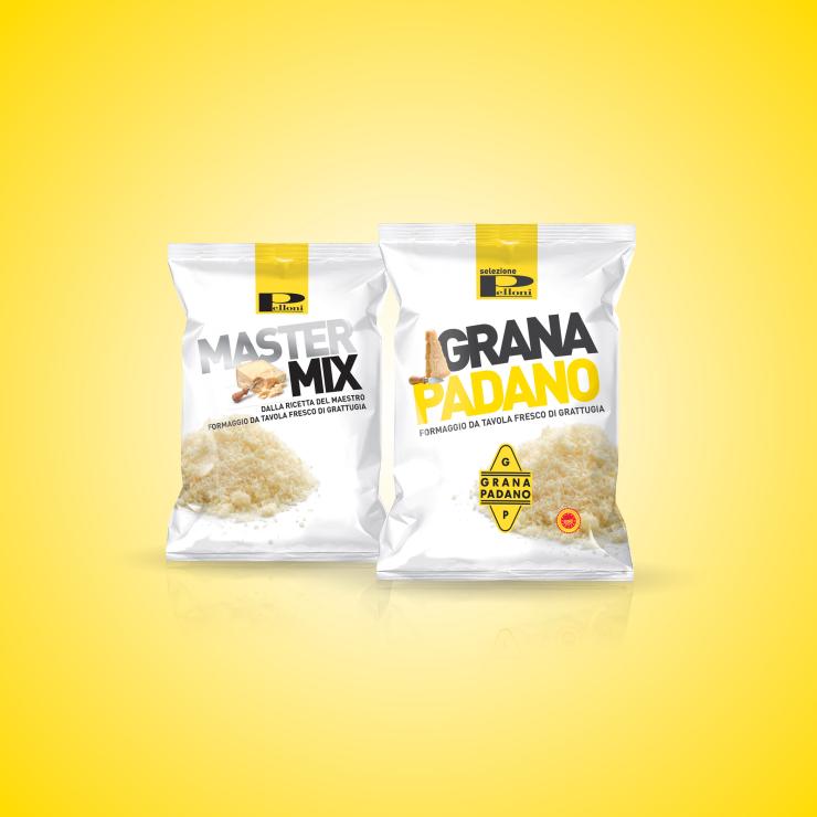 I pack progettati per un marchio di formaggi da banco frigo.