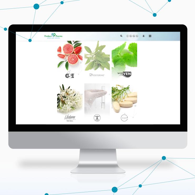 Il design grafico del sito web Prodeco Pharma