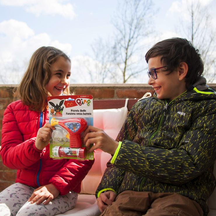 Il fotoshooting per il marchio di bolle di sapone Bubbleworld