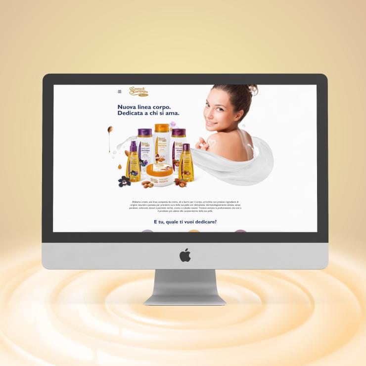 Il sito web realizzato per i prodotti skin care di Spuma di Sciampagna