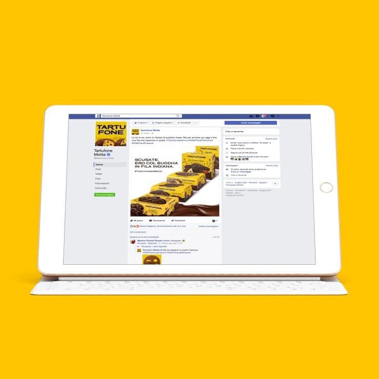 Pagine social di Tartufone gestite da copiaincolla