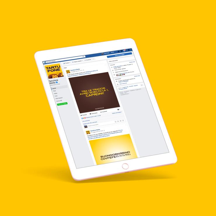 Tartufone Motta pagina Facebook i-pad